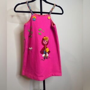 Kid’s Lola et Moi Wool with Embroidered Design Size 6-7 Artsy Dress